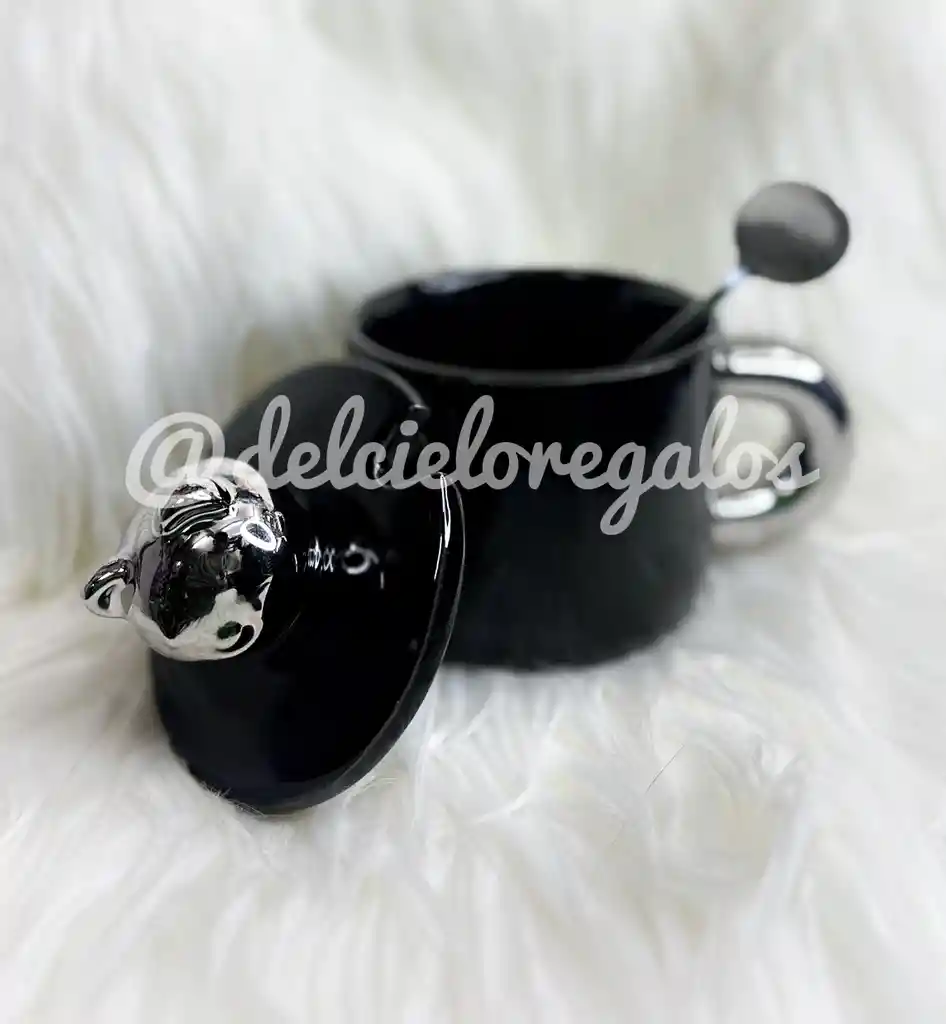 Mug Oso Negro Con Cuchara