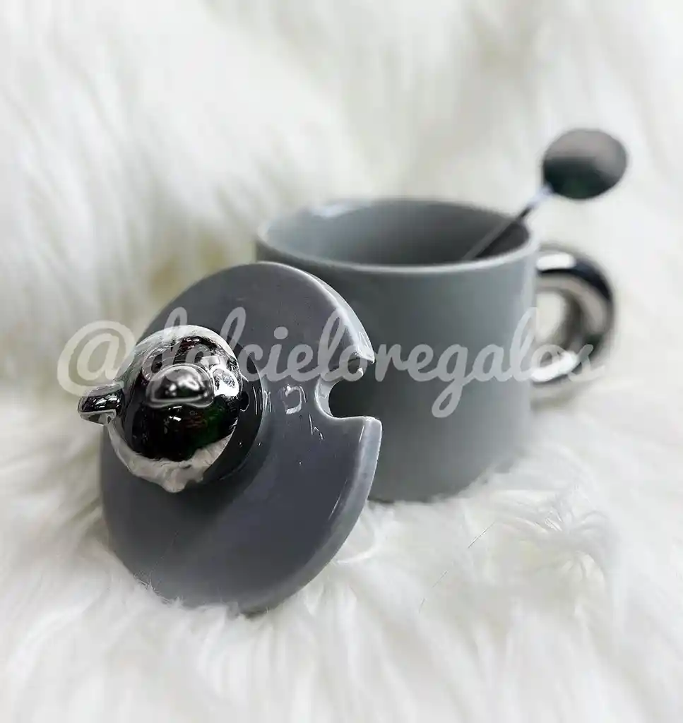 Mug Oso Gris Con Cuchara