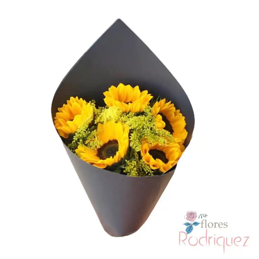 Girasoles En Bouquet 5 Girasoles Y Solidago