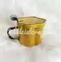 Mug Huella Amarillo Tapa+cuchara