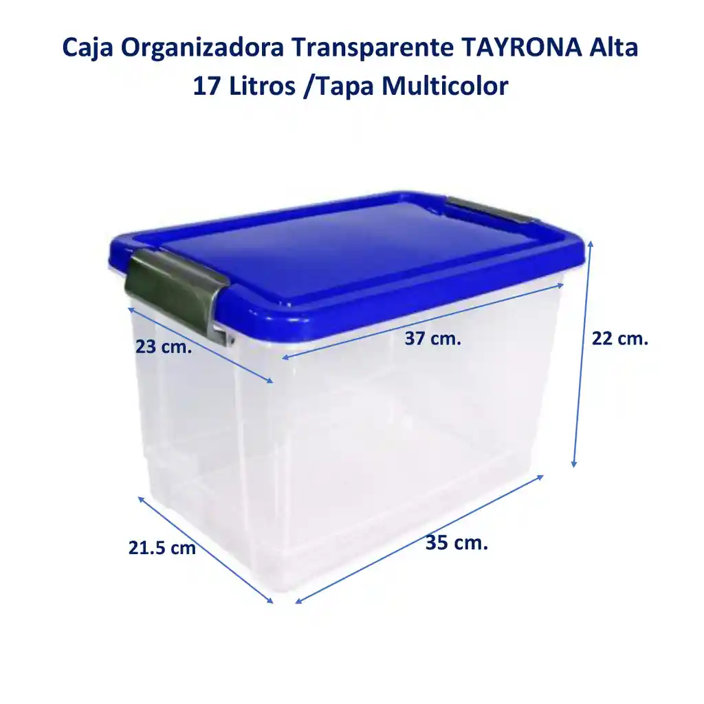 Caja Organizadora Tayrona Kendy Transparente 17 Litros