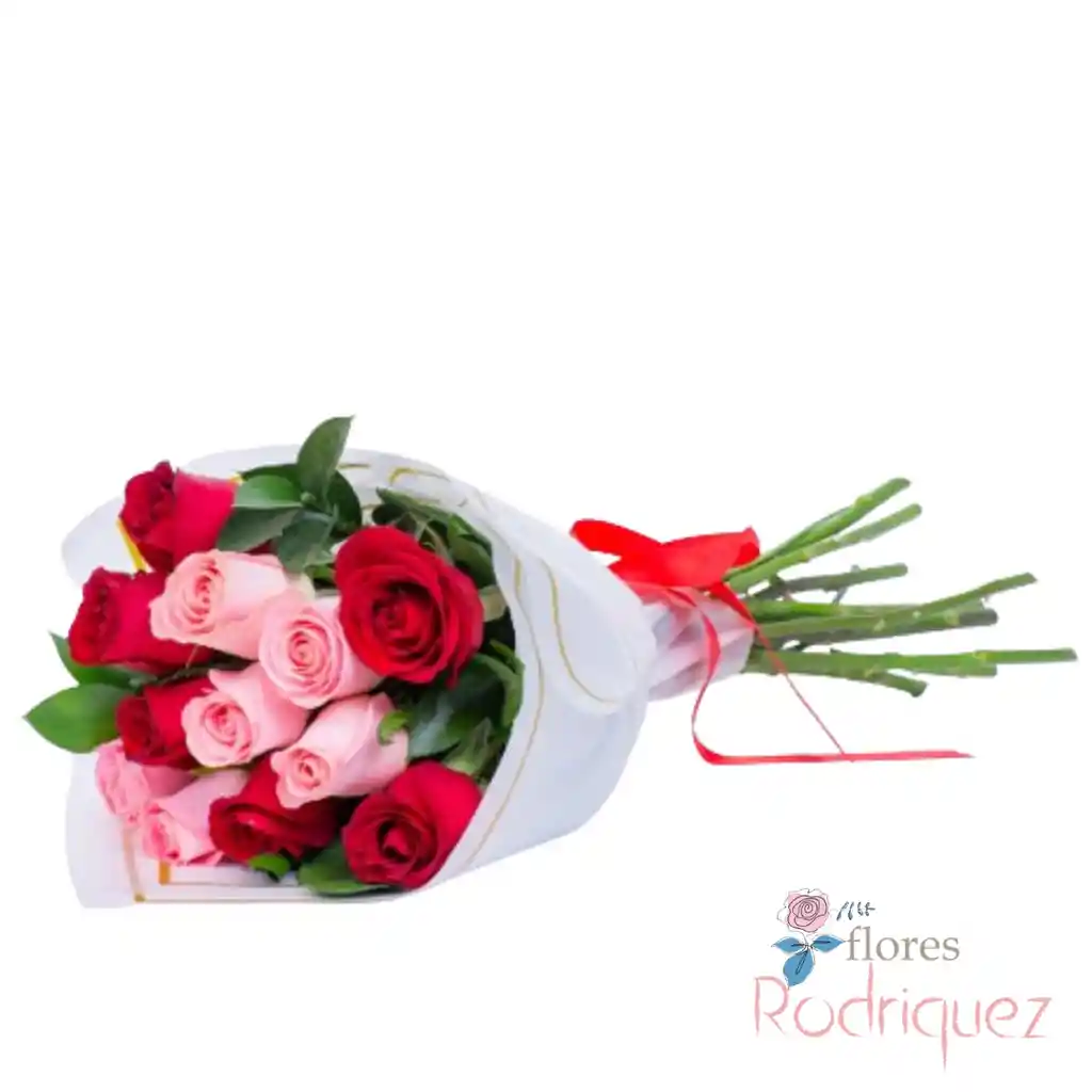 Rosas Rojas, Rosas Rosadas En Bouquet