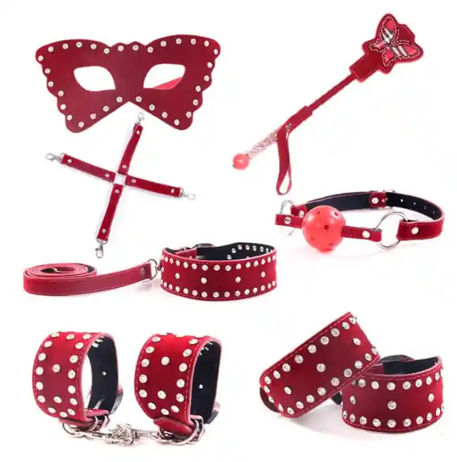 Kit Sadomasoquismo Bondage Fetish Bdsm De Lujo Edición Especial Rojo