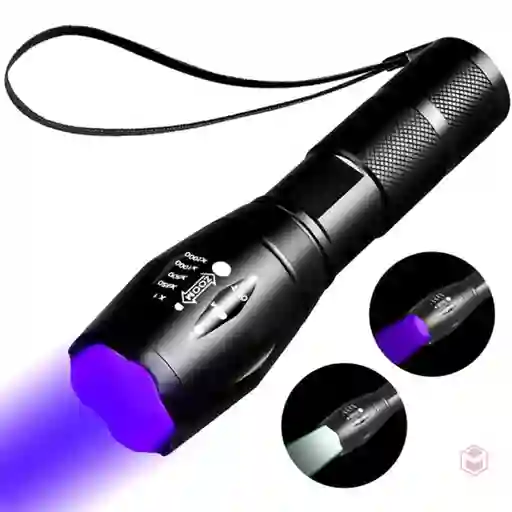 Linterna Luz Led Ultravioleta Uv Recargable Zoom Camping Uv395nm