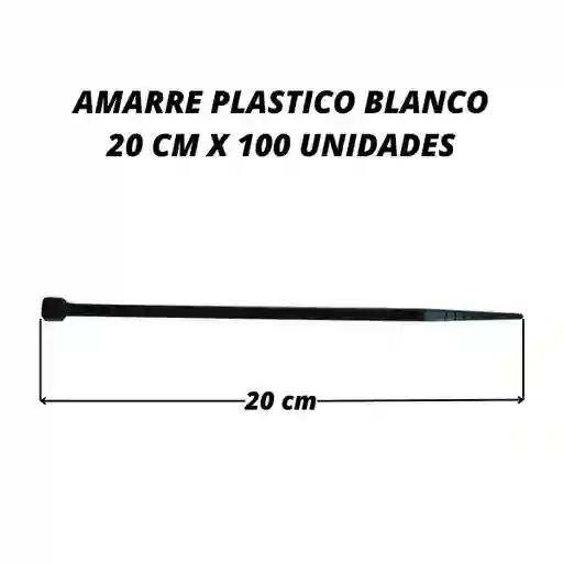 Abrazadera 20 Cm X 100 Unid Amarre Plastico Negro