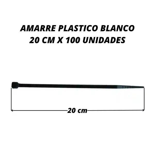 Abrazadera 20 Cm X 100 Unid Amarre Plastico Negro