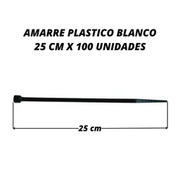 Abrazadera 25 Cm X 100 Unid Amarre Plastico Negro
