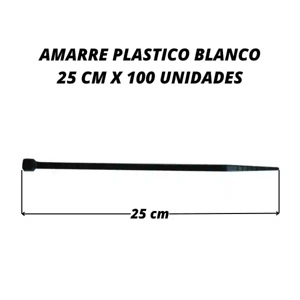 Abrazadera 25 Cm X 100 Unid Amarre Plastico Negro