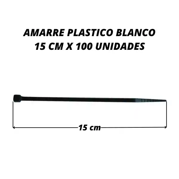 Abrazadera 15 Cm X 100 Unid Amarre Plastico Negro