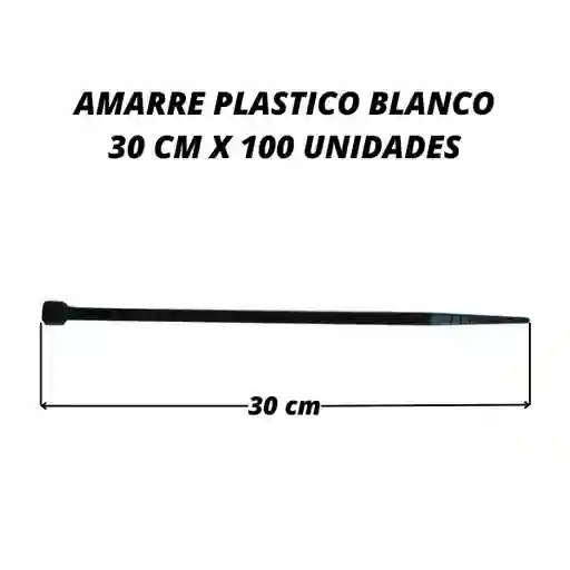 Abrazadera 30 Cm X 100 Unid Amarre Plastico Negro