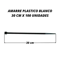 Abrazadera 30 Cm X 100 Unid Amarre Plastico Negro