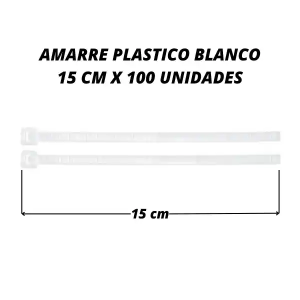 Abrazadera 15 Cm X 100 Unid Amarre Plastico Blanco