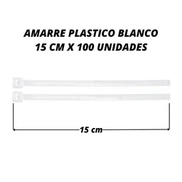 Abrazadera 15 Cm X 100 Unid Amarre Plastico Blanco