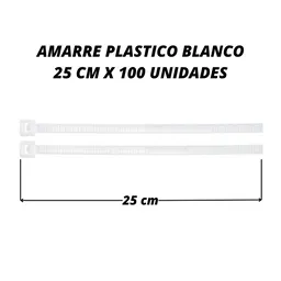 Abrazadera 25 Cm X 100 Unid Amarre Plastico Blanco