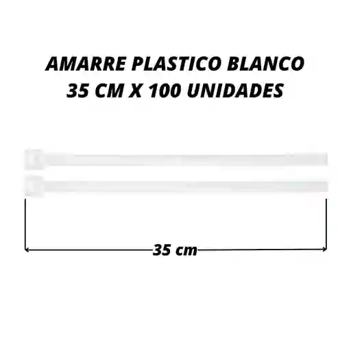 Abrazadera 35 Cm X 100 Unid Amarre Plastico Blanco