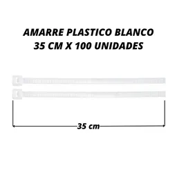 Abrazadera 35 Cm X 100 Unid Amarre Plastico Blanco