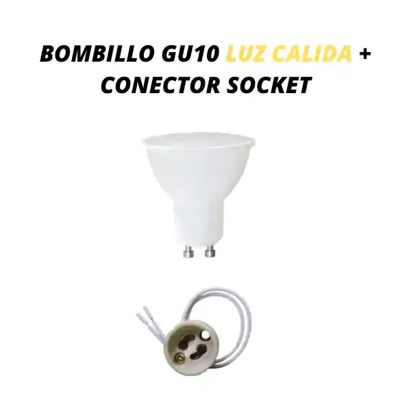 Bombillo Gu10 + Adaptador (socket) Luz Amarilla