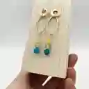 Aretes Dorados Con Piedras Ágata