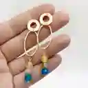 Aretes Dorados Con Piedras Ágata