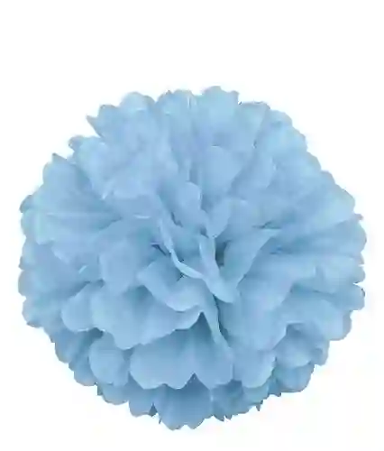 Pompon De Papel Seda Para Fiesta 33 Cm Azul Claro