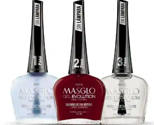 Masglo Gel Esmaltes Sin Lampara-paso 1 (base), Paso 2 ( Secado Extrarapido), Paso 3 (brillo) $ 13000 C/u