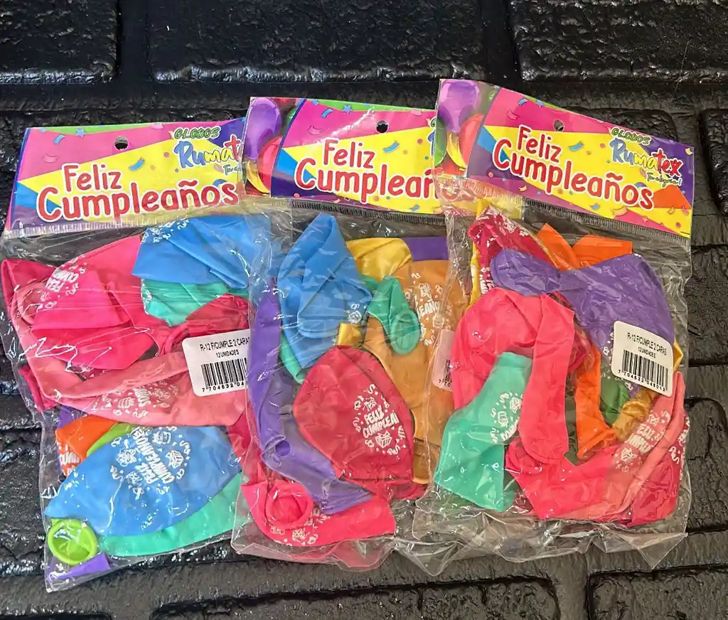 Bombas / Globos R-12 Cumpleaños Surtida Rumatex X12 Unidades