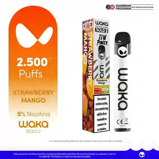 Waka Vapeador Solo2 Strawberry Mango 5% 2500 Puff