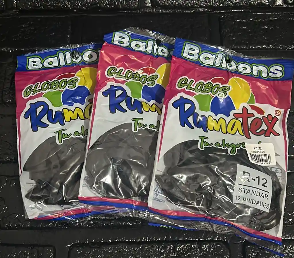 Bombas / Globos R-12 Negra Rumatex X12 Unidades