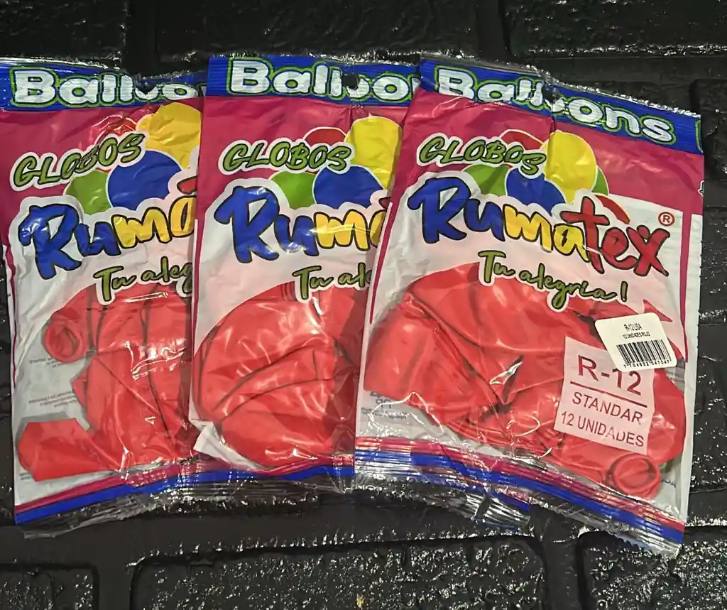 Bombas / Globos R-12 Roja Rumatex X12 Unidades