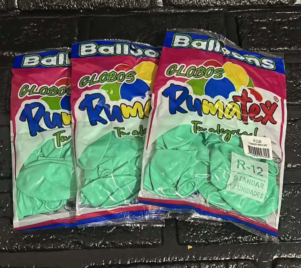 Bombas / Globos R-12 Verde Menta Rumatex X12 Unidades