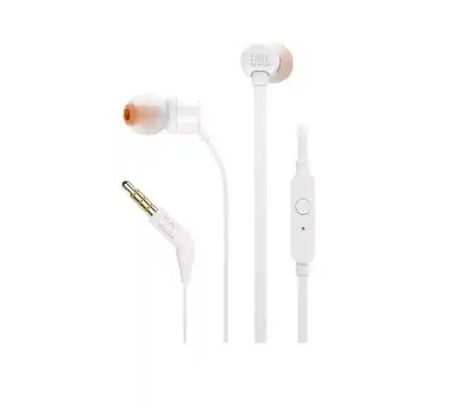 Audífonos In-ear Jbl Tune 110 Jblt110 White, Color Blanco