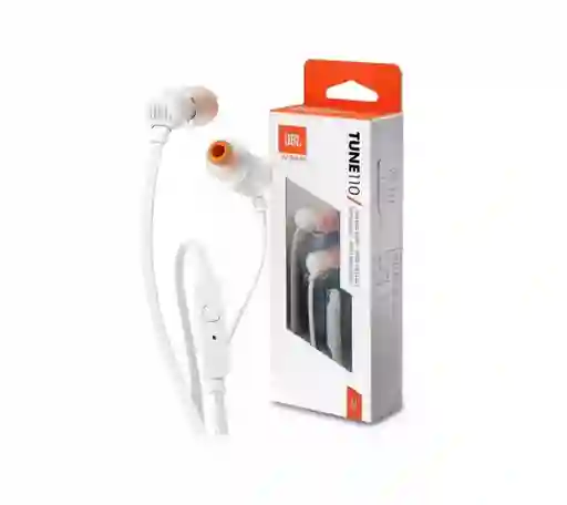 Audífonos In-ear Jbl Tune 110 Jblt110 White, Color Blanco