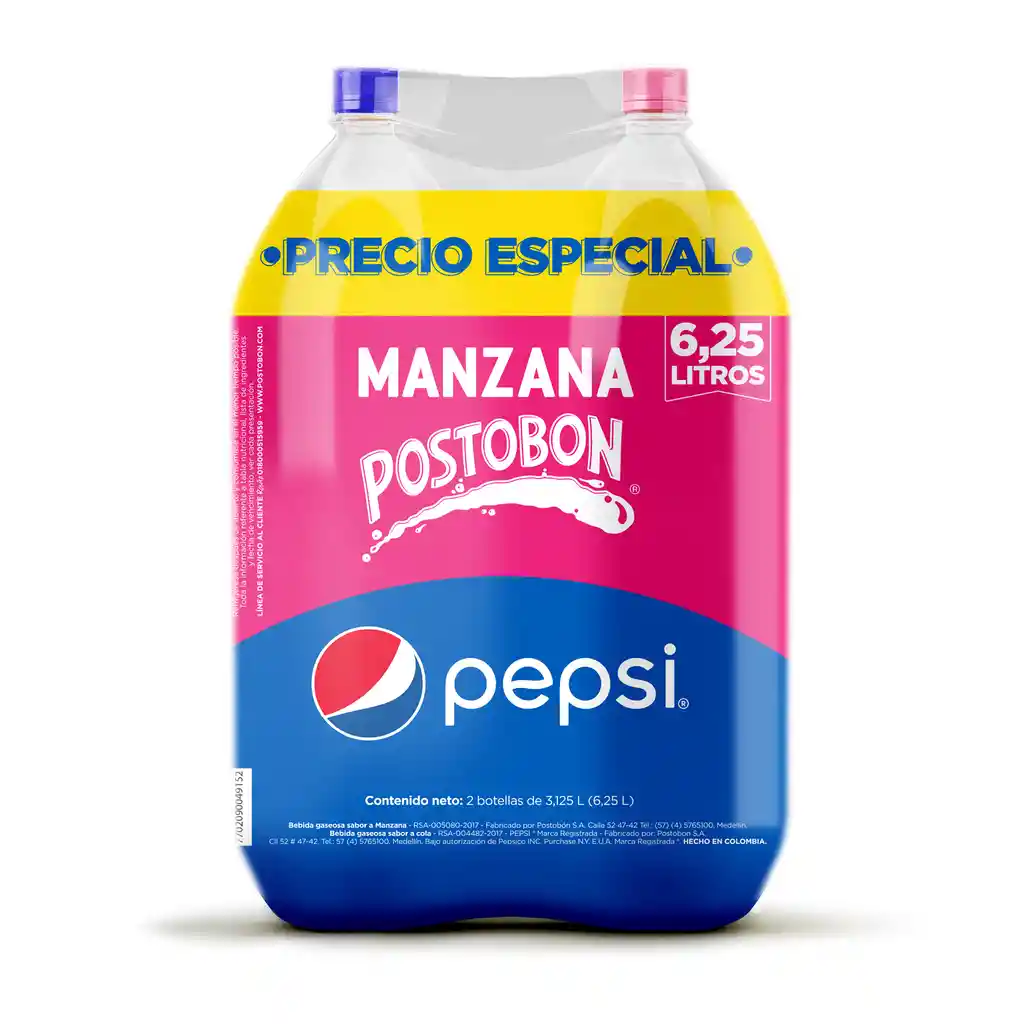 Postobon Manzana y Colombiana + Acqua