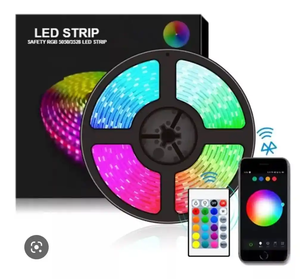 Cinta Led De 5 Metros Con Control Bluetooth: Con 16 Colores