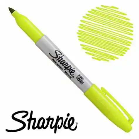 Marcador Sharpie Punta Fina Amarillo X Unidad