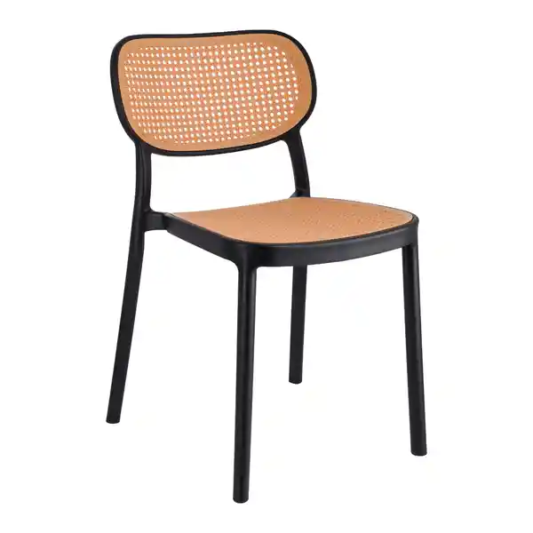 Silla Plastico Naranaja Negro Casaideas