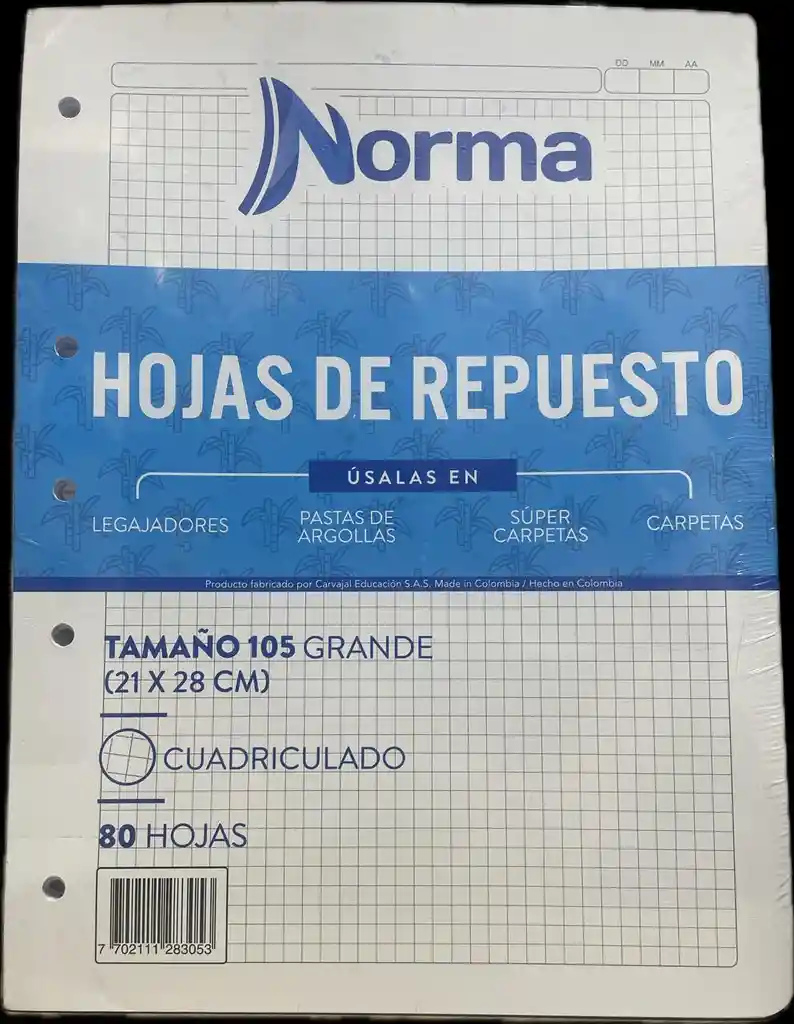 Repuesto De Folder 105 Cuadros Norma