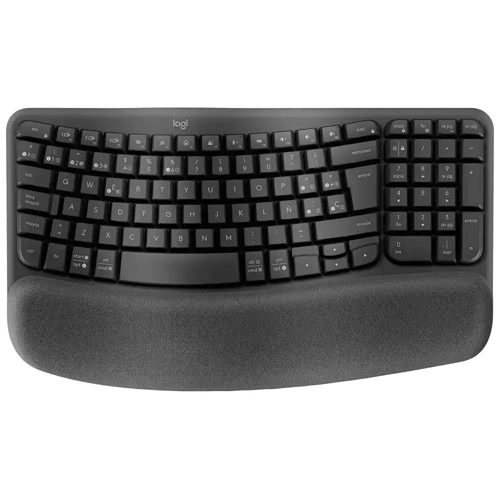 Teclado Inalámbrico Ergonómico Logitech Wave Keys Gris (español)