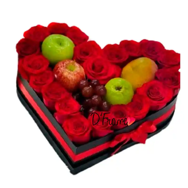 Corazón Frutal Con Rosas