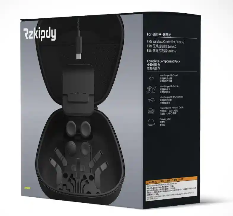 Paquete Completo De Componentes Para Xbox Elite Controller Series 2 – Kit De Reparación De Piezas De Repuesto Con Estuche De Almacenamiento, Base De Carga Y Cable De Carga, 4 Palancas, 4 Paletas, 1
