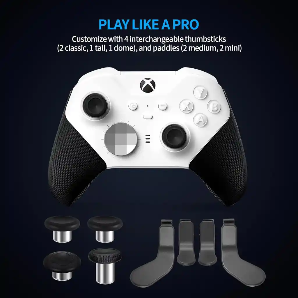 Paquete Completo De Componentes Para Xbox Elite Controller Series 2 – Kit De Reparación De Piezas De Repuesto Con Estuche De Almacenamiento, Base De Carga Y Cable De Carga, 4 Palancas, 4 Paletas, 1