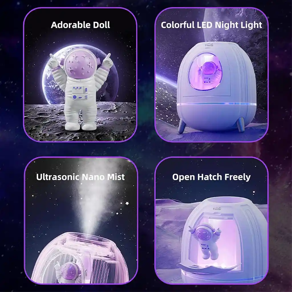 Difusor De Aromas Con Diseño De Astronauta Y Luces Led