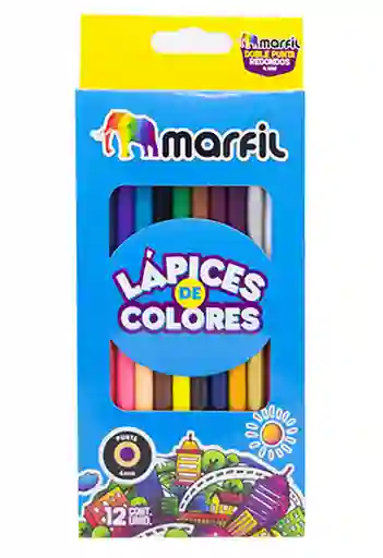 Colores Marfil 12 Lápiices Doble Punta