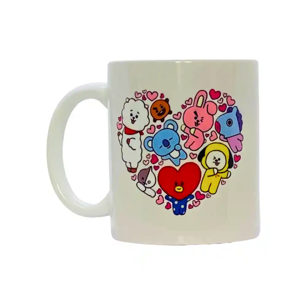 Mug K-pop Bt21 Corazón 11 Oz.