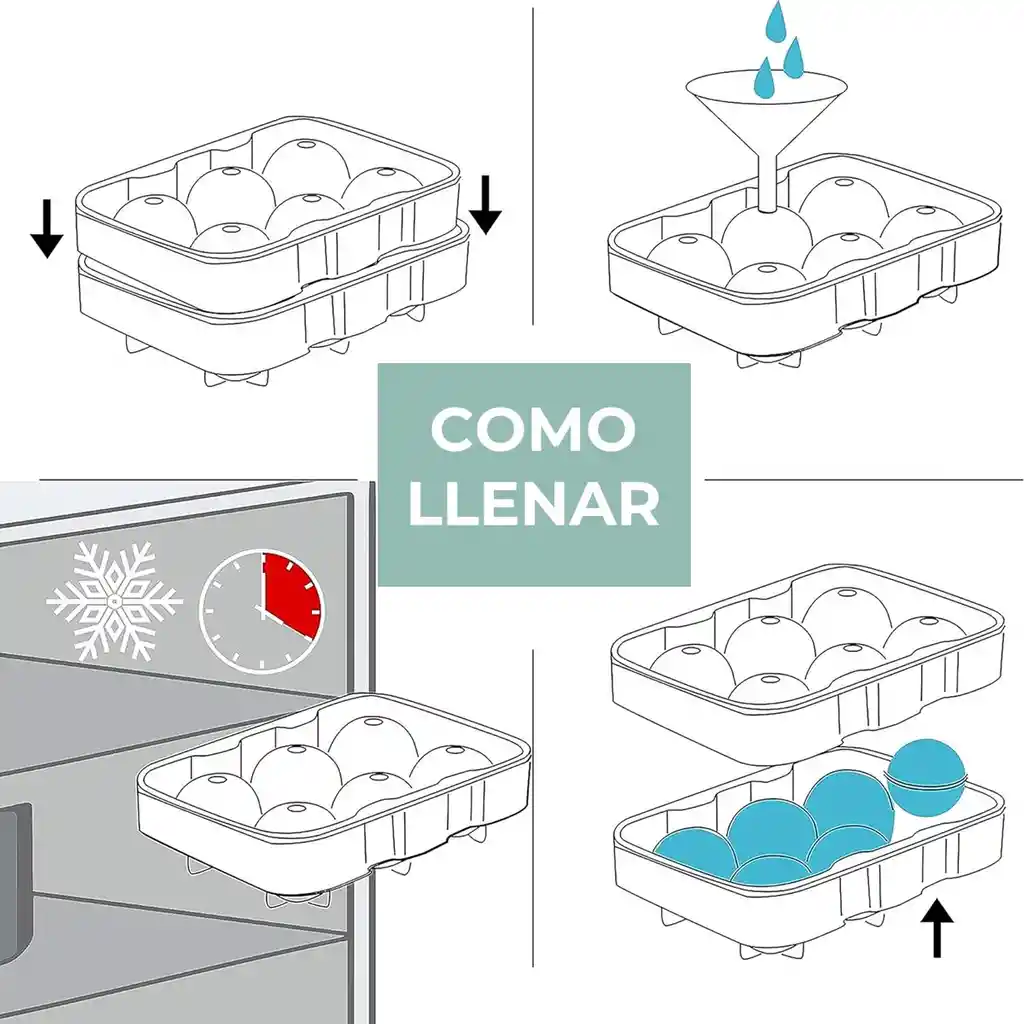 Molde Cubeta Hielera Silicona Casatua Diseño Set X 2