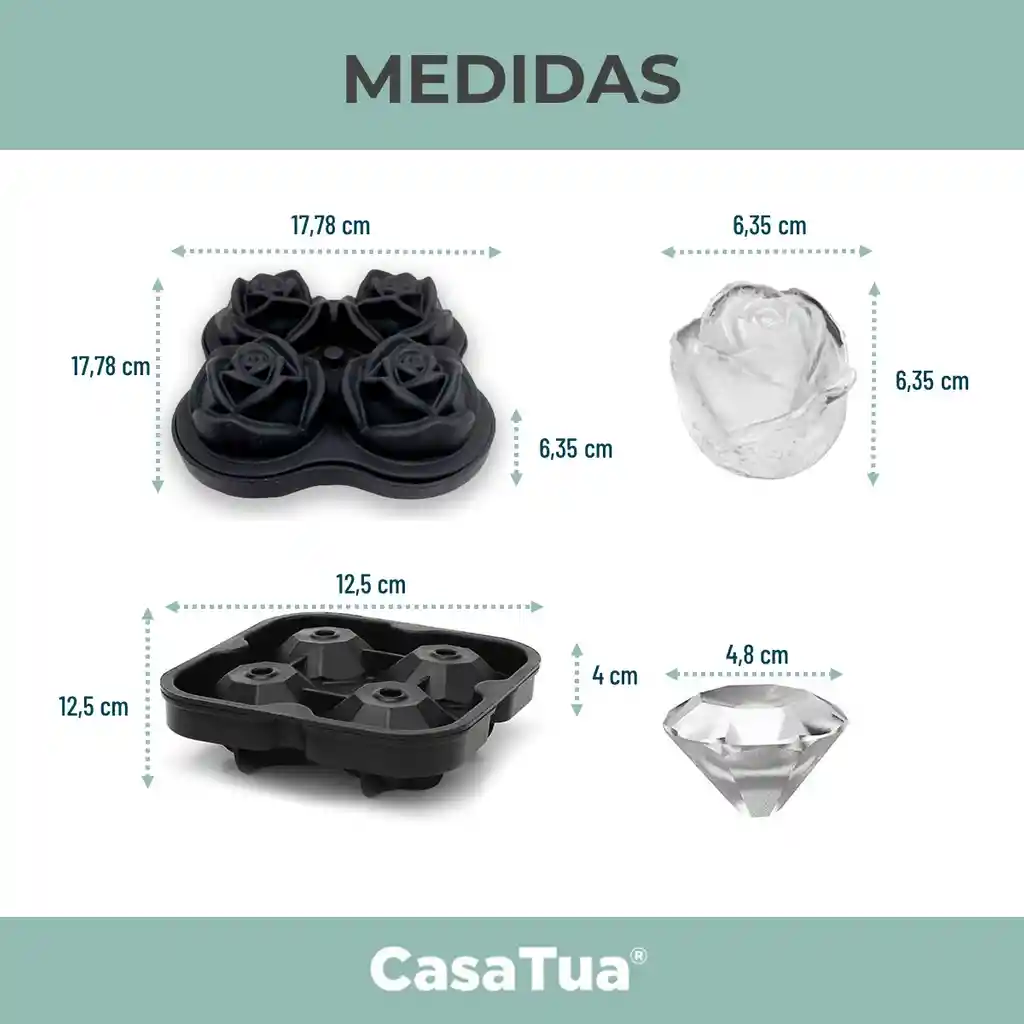 Molde Cubeta Hielera Silicona Casatua Diseño Set X 2