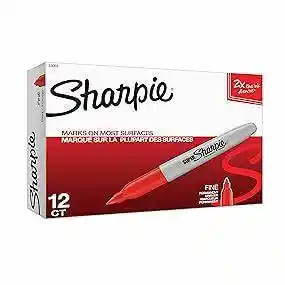 Marcador Sharpie Rojo Punta Fina X 12 Unidades