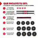 Mancuernas Pesas Ajustables Fitnics 20 Kg Set 2en1 + Barra