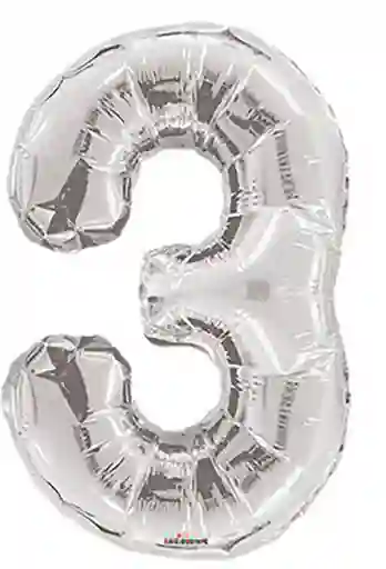 Globo Plateado Número 3
