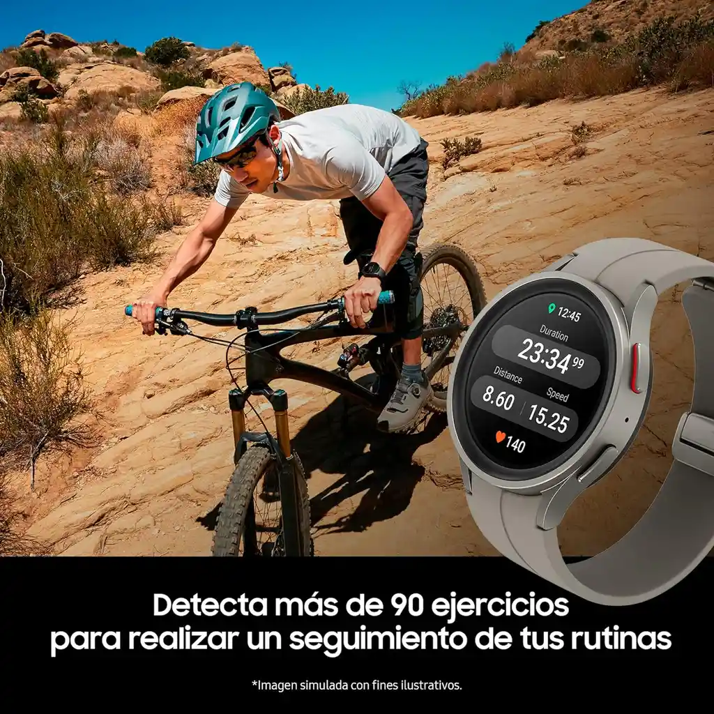 Samsung Galaxy Watch 5 Pro Negro Con Rastreador De Cuerpo, Salud, Fitness Y Sueño, Batería Mejorada, Cristal De Zafiro, Seguimiento De Rutas Gps, Marco De Titanio, Renewed